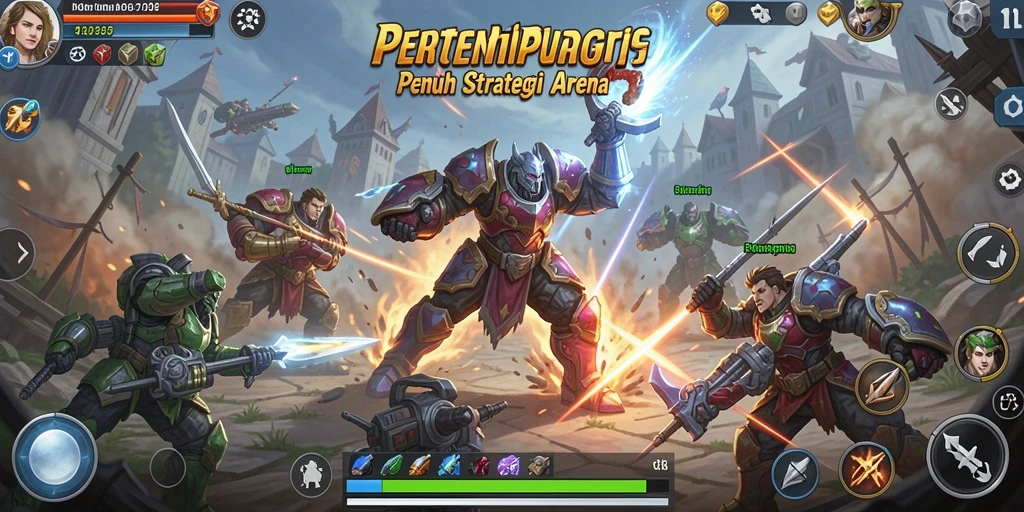 Screenshot 73K menampilkan aksi pertempuran seru dalam game Battle Royale.