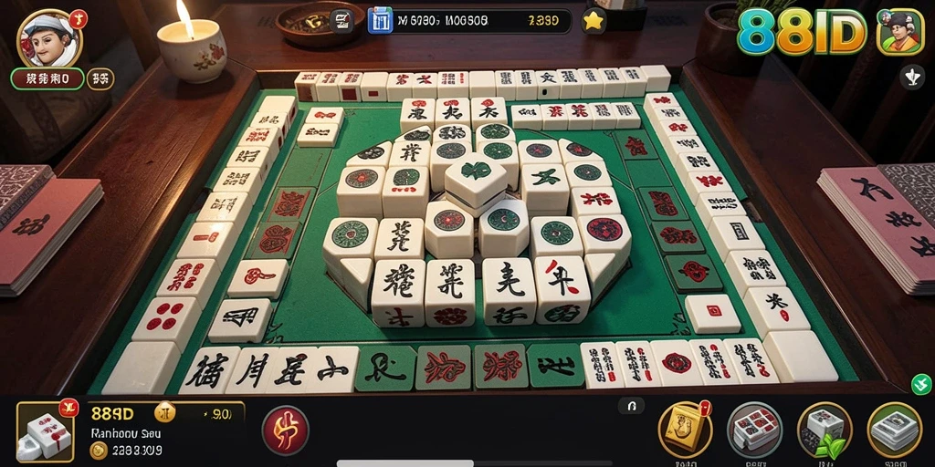 Tampilan gameplay Mahjong yang mendebarkan di 88ID.