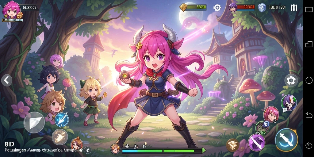 Screenshot gameplay 8ID menampilkan aksi karakter anime yang seru.