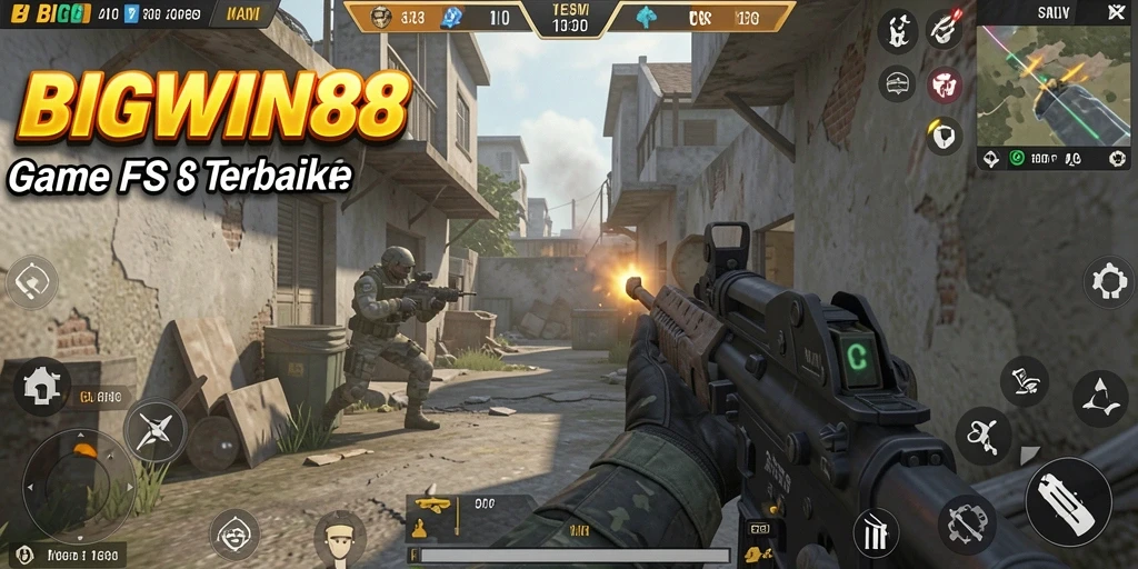Tangkapan layar menampilkan aksi seru dalam game FPS BIGWIN88.