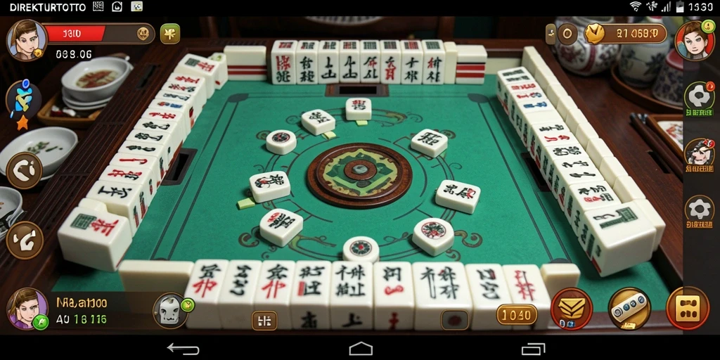 Screenshot gameplay DIREKTURTOTO menampilkan aksi seru permainan Mahjong.