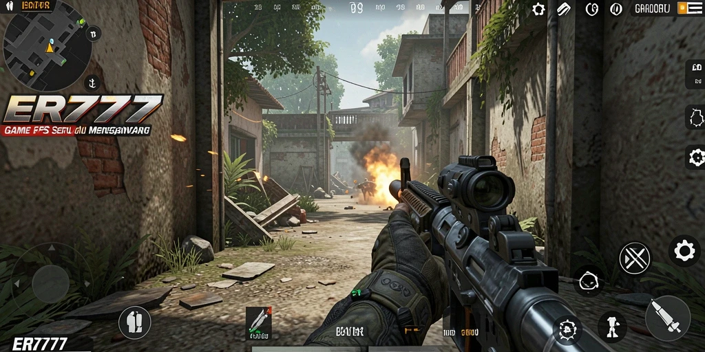 Gameplay intens dan seru dalam ER777, tembak-menembak seru.