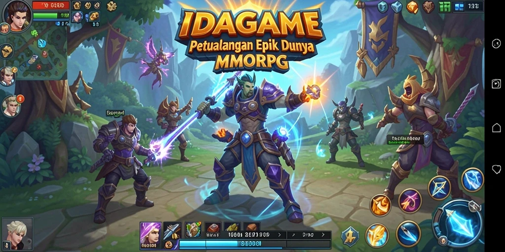 Screenshot gameplay menarik dari IDAGAME, menampilkan pertarungan MMORPG.