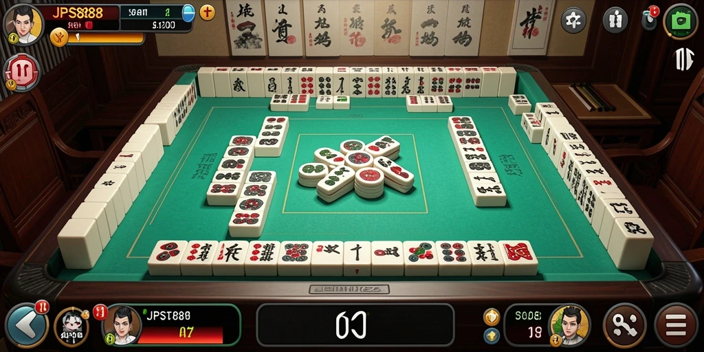 Screenshot utama JPS888 menampilkan gameplay Mahjong yang memikat.
