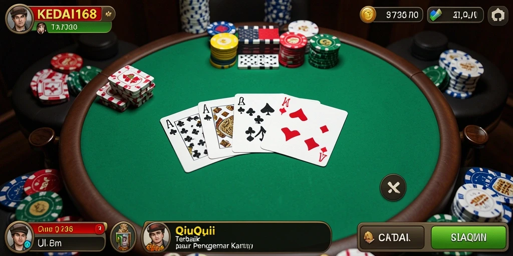 Tampilan gameplay QiuQiu yang seru dan interaktif di KEDAI168.