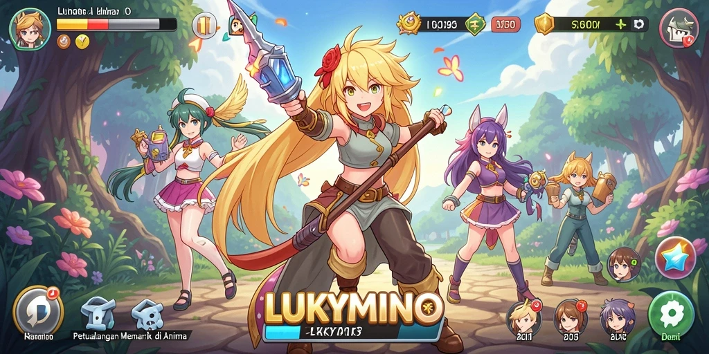 Gameplay LUKYMINO dengan karakter anime yang menarik.