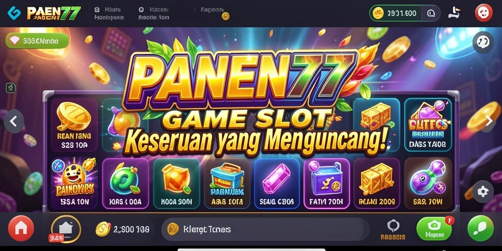 Screenshot gameplay PANEN77 menampilkan keseruan permainan Slot yang penuh warna.