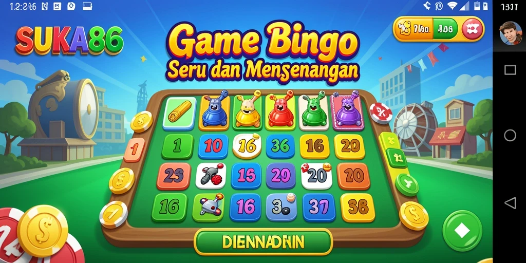 Screenshot utama gameplay Bingo SUKA86 yang seru dan interaktif.
