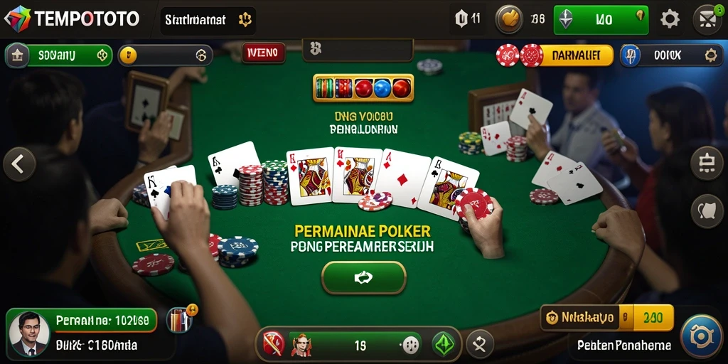 Tampilan gameplay Poker yang seru dan menantang di TEMPOTOTO.