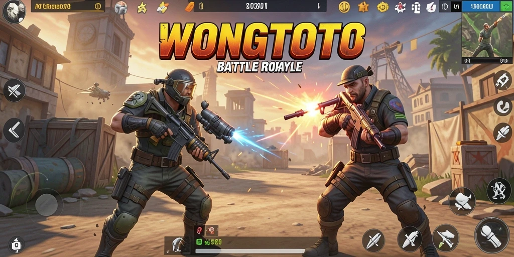 Screenshot gameplay WONGTOTO menampilkan seru dan tegangnya Battle Royale.