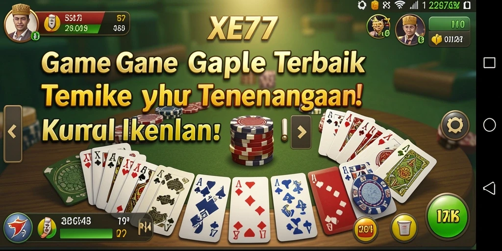 Tampilan gameplay seru XE77 saat bermain Gaple.
